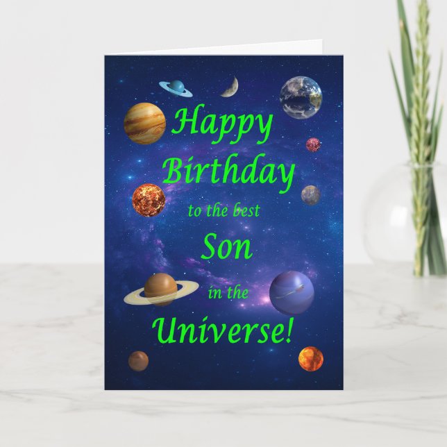 Tarjeta El mejor cumpleaños del universo (Anverso)