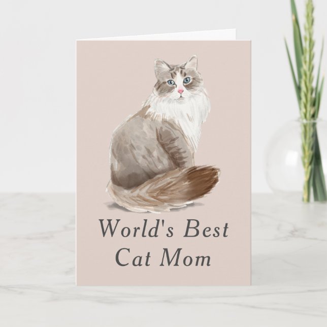 Tarjeta El mejor día de la madre del gato en el mundo (Anverso)