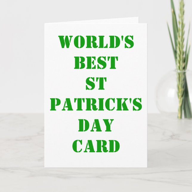 Tarjeta El mejor día del mundo para San Patricio (Anverso)