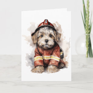 Tarjeta El mejor equipo de bomberos de perro amigo de un b