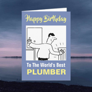 Tarjeta El Mejor Fontanero del Mundo - Feliz Cumpleaños