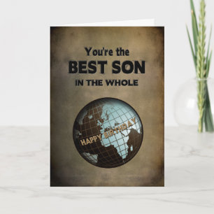 TARJETA EL MEJOR HIJO DEL CUMPLEAÑOS EN EL MUNDO