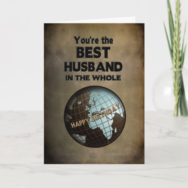 TARJETA EL MEJOR MARIDO DEL CUMPLEAÑOS EN EL MUNDO (Anverso)