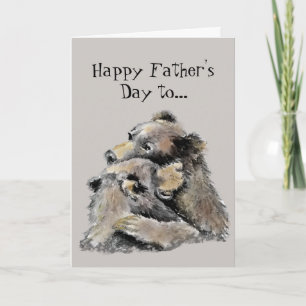 Tarjeta El mejor oso Hugger de padre del mundo feliz del