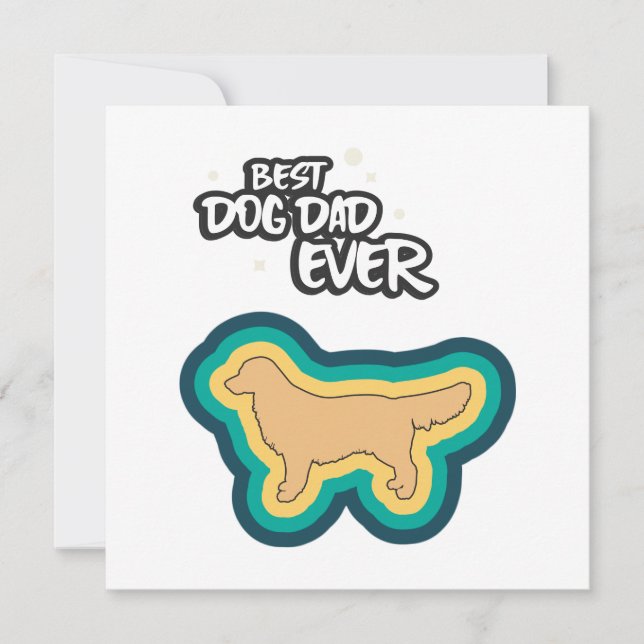 Tarjeta El mejor papá de perro de Golden Retriever I Woof  (Anverso)