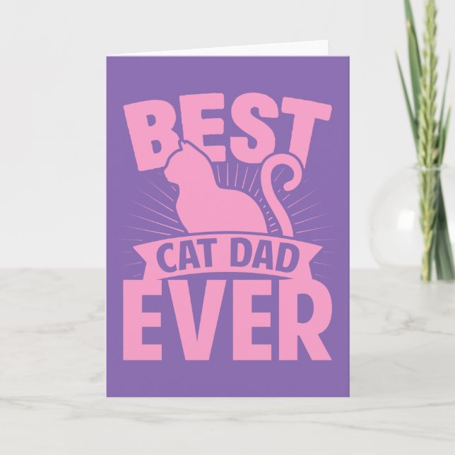 Tarjeta El mejor papá del gato de la historia - Silhouette (Anverso)