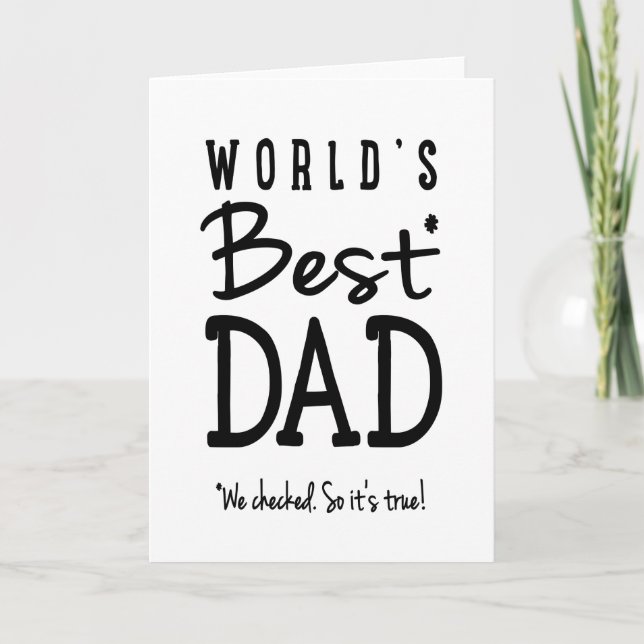 Tarjeta El mejor papá del mundo (Anverso)