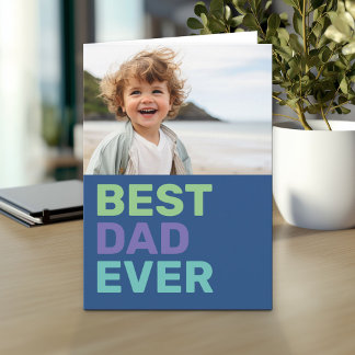 Tarjeta El mejor papá del mundo con foto - Día del Padre