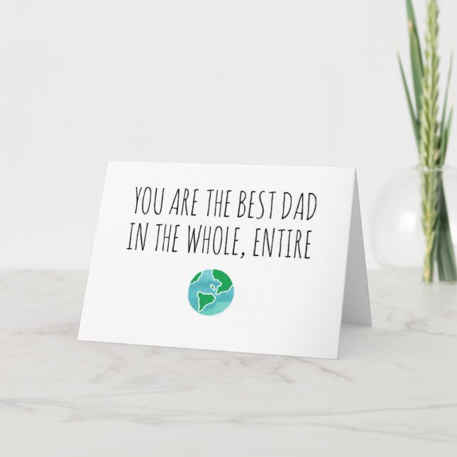 Tarjeta El mejor papá del mundo entero (Anverso)