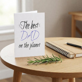 Tarjeta El Mejor Papá del Planeta Personalizado Minimalist