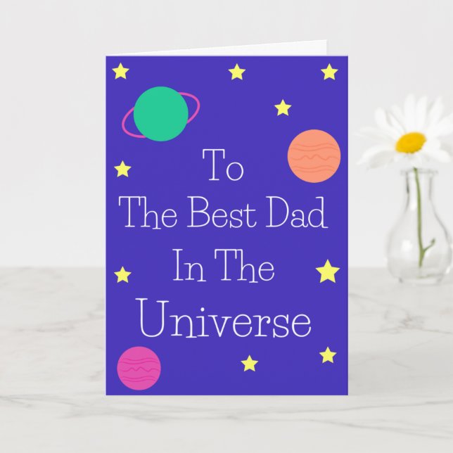 Tarjeta El mejor papá del universo (Planta pequeña)