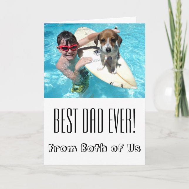 Tarjeta ¡El mejor papá jamás! Fotografía plegada Feliz Día (Anverso)