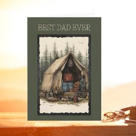 Tarjeta El mejor papá que ha acampado Personalizado feliz 