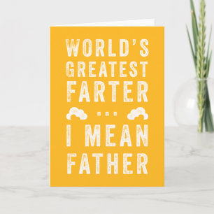 Tarjeta El Mejor Pedorro del Mundo Día del Padre Color Per