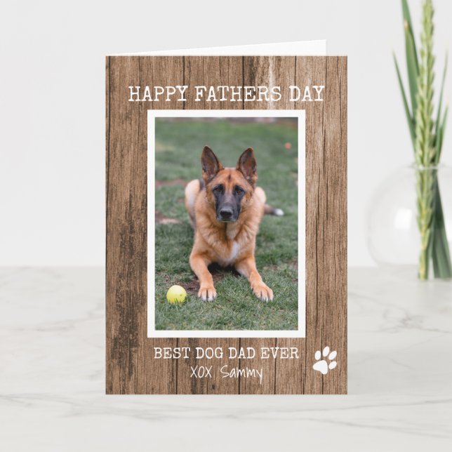 Tarjeta El mejor perro del mundo foto el día del padre (Anverso)