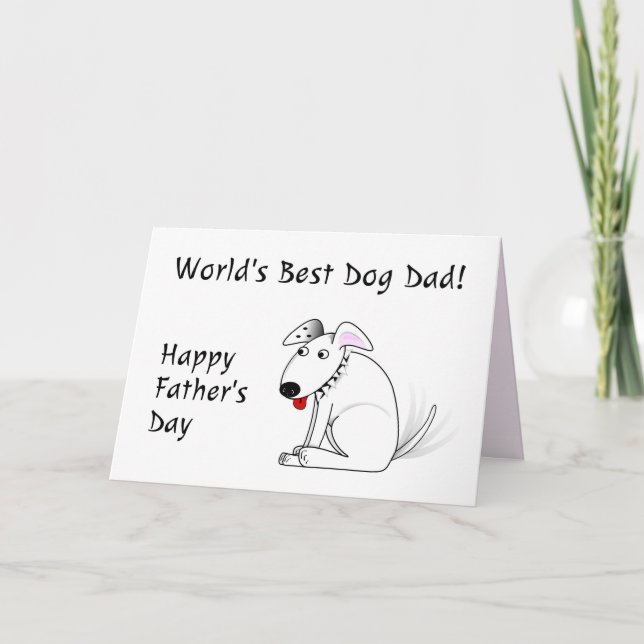 Tarjeta El mejor perro del mundo, papá feliz día del padre (Anverso)