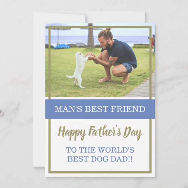 Tarjeta El mejor Personalizado de papá perro del mundo fot (Anverso)