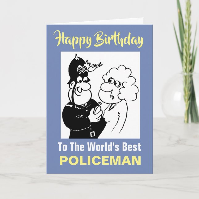 Tarjeta El mejor policía del mundo - Feliz cumpleaños (Anverso)