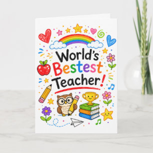 Tarjeta El Mejor Profesor del Mundo Appreciación al Profes