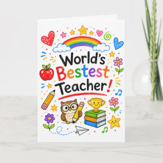 Tarjeta El Mejor Profesor del Mundo Appreciación al Profes