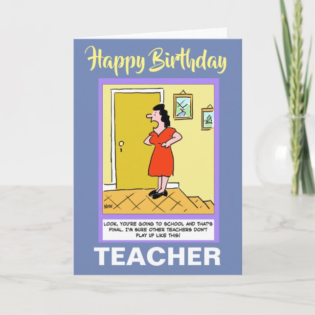 Tarjeta El mejor profesor del mundo - Feliz cumpleaños (Anverso)