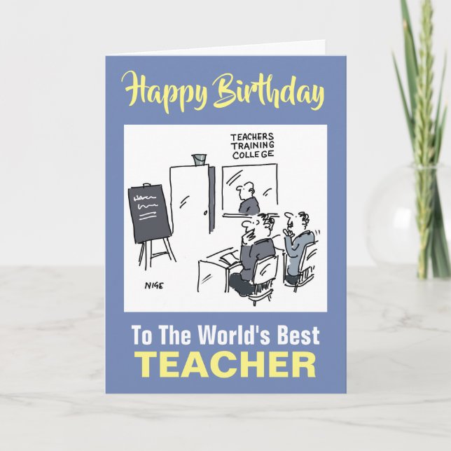 Tarjeta El mejor profesor del mundo - Feliz cumpleaños (Anverso)