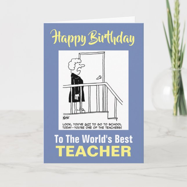 Tarjeta El mejor profesor del mundo - Feliz cumpleaños (Anverso)