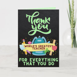 Tarjeta El mejor profesor del mundo gracias