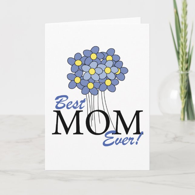 Tarjeta El mejor ramo siempre azul de la mamá (Anverso)