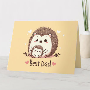 Tarjeta El mejor regalo del Día del Padre de Cute Hedgehog
