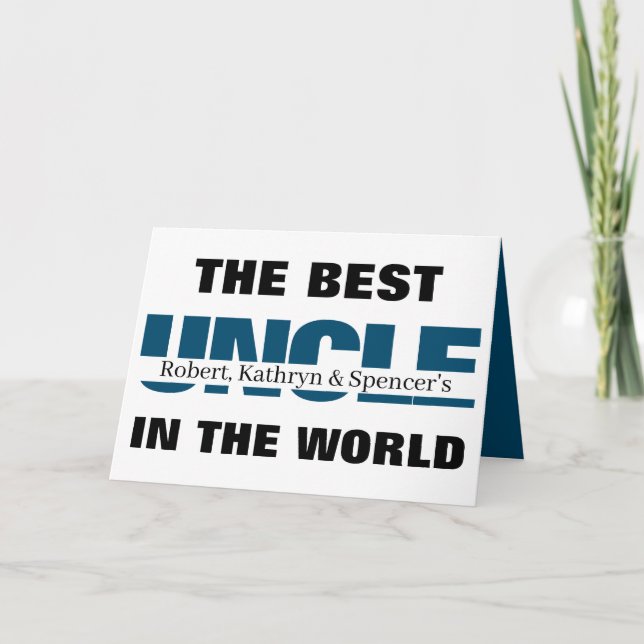 Tarjeta El Mejor Tío Del Mundo Personalizado (Anverso)