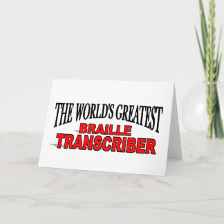 Tarjeta El mejor transcritor de Braille del mundo