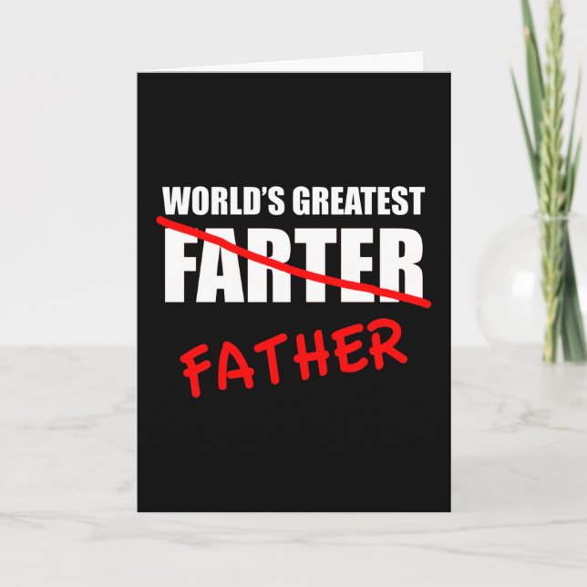 Tarjeta El mejor y más divertido día del padre del mundo (Anverso)