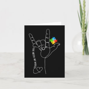 Tarjeta El Mes de Conciencia del Autismo Amor No Necesita