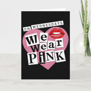 Tarjeta El miércoles nos vestimos de rosa divertido día de
