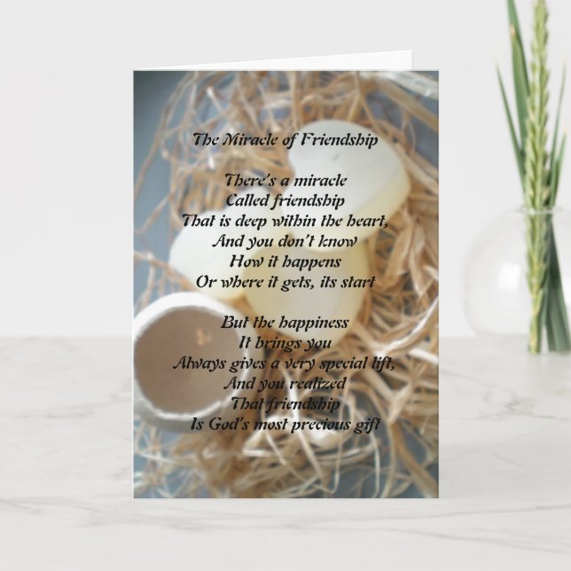 Tarjeta El milagro de la carta de amistad (Anverso)