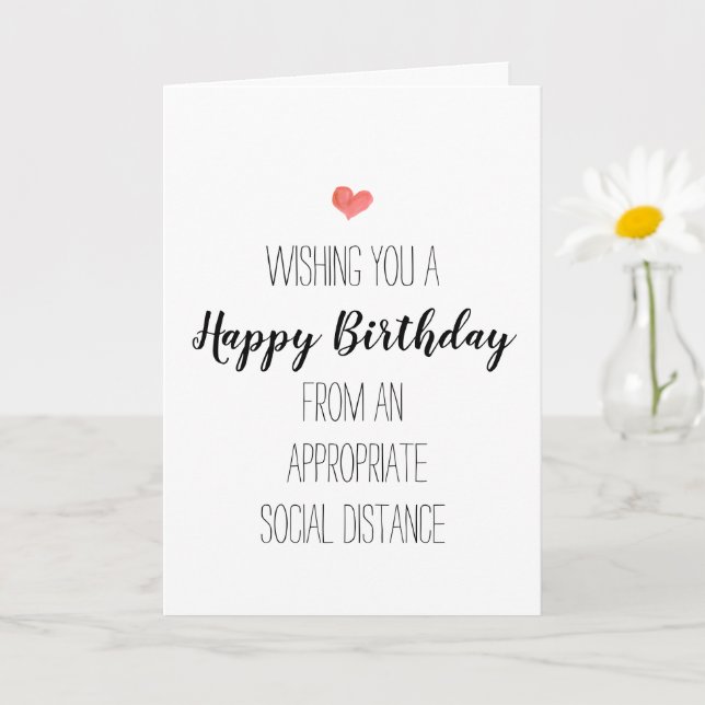 Tarjeta El minimalista distanciamiento social del cumpleañ (Planta pequeña)