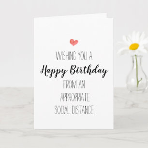 Tarjeta El minimalista distanciamiento social del cumpleañ