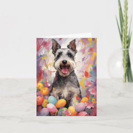 Tarjeta El ministro Schnauzer feliz Pascua