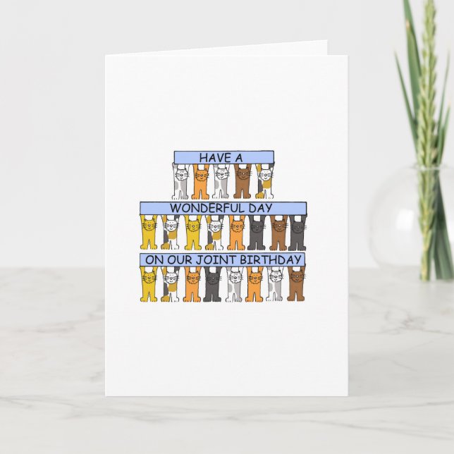 Tarjeta El mismo día, gatos Personalizados de cumpleaños m (Anverso)