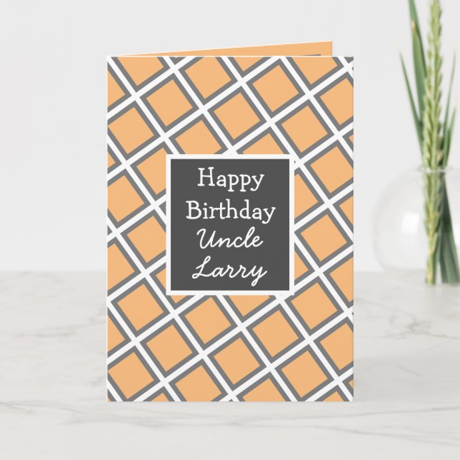 Tarjeta El moderno tío del cumpleaños feliz personalizado (Anverso)
