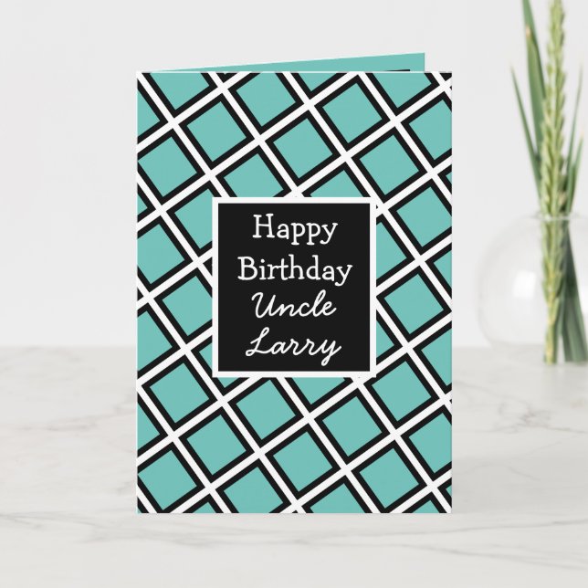 Tarjeta El moderno tío del cumpleaños feliz personalizado (Anverso)