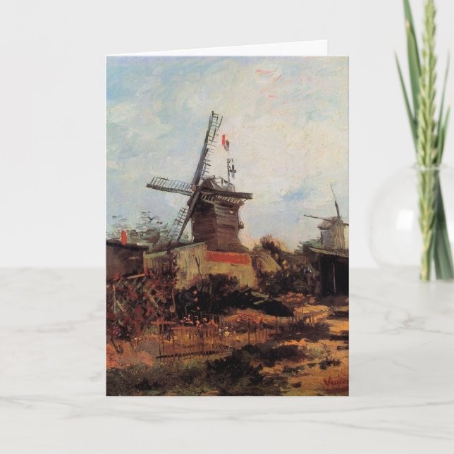 Tarjeta El molino de Blute Fin por Vincent van Gogh (Anverso)