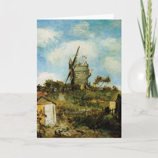 Tarjeta El Molino de la Galette de Vincent van Gogh (Anverso)