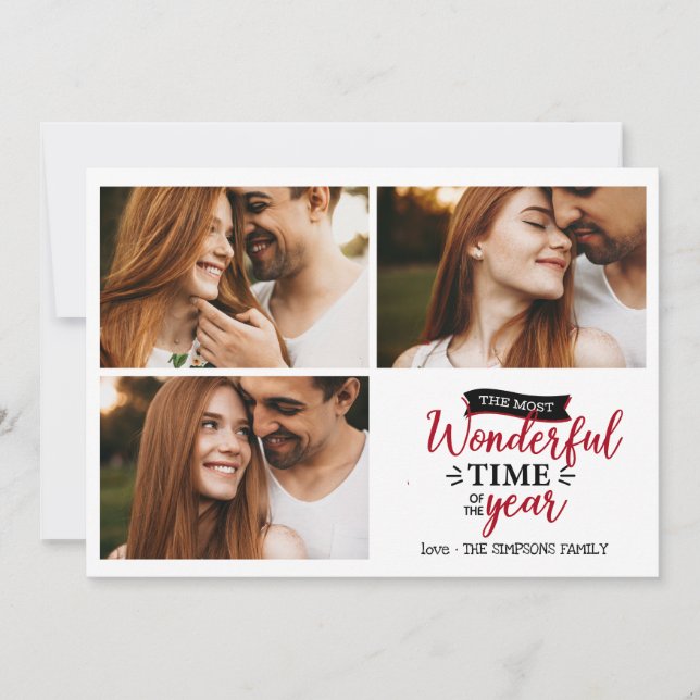 Tarjeta El momento más maravilloso es el collage de fotos  (Anverso)