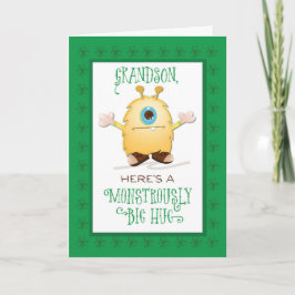 Tarjeta El monstruo del abuelo Hug St. Patrick's Day Shamr