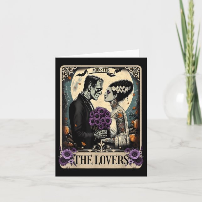 Tarjeta El Monstruo Frankenstein y la Novia Los Amantes Ta (Anverso)