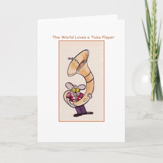 Tarjeta El mundo ama a un jugador de la tuba (Anverso)