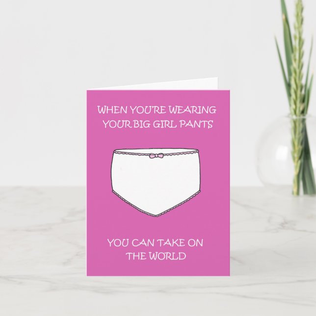 Tarjeta El mundo en tus grandes pantalones Chicas (Anverso)