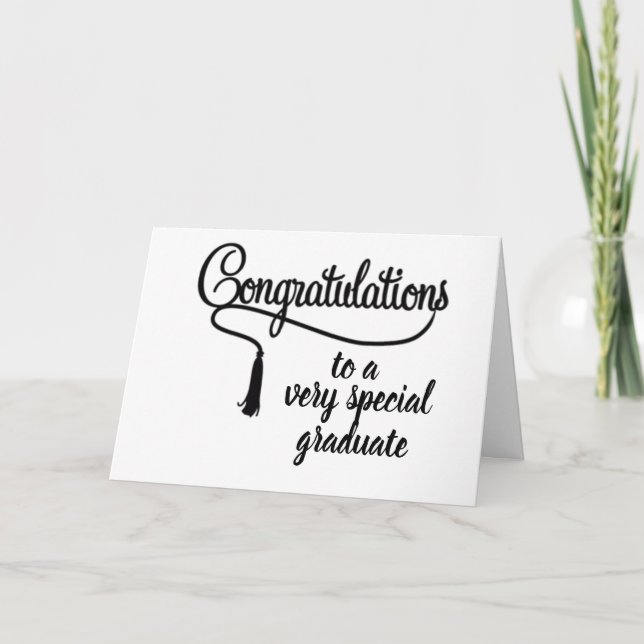 TARJETA EL *MUNDO ESTÁ ESPERANDO* GRADUADO FELICITACIONES (Anverso)